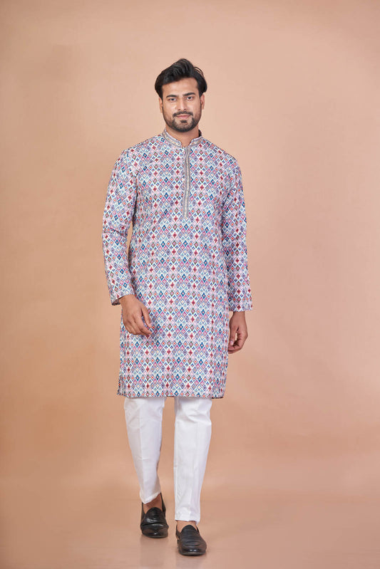 Colour Fest – Multicolour Cotton Sequin Printed Kurta
