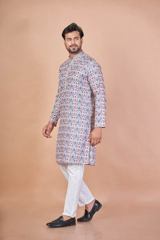 Colour Fest – Multicolour Cotton Sequin Printed Kurta