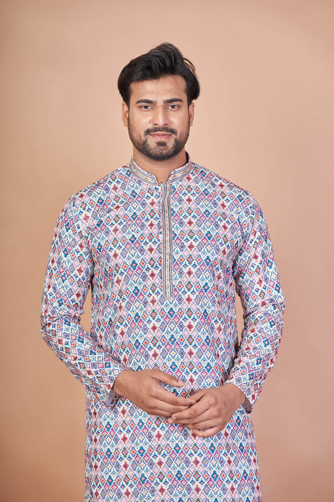 Colour Fest – Multicolour Cotton Sequin Printed Kurta