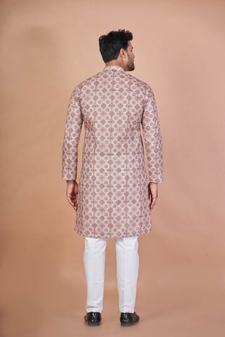 Beige Breeze – Luxury Paper Cotton Printed Kurta