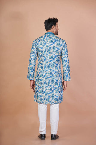 Multitone Regal – Luxury Cotton Self Work Kurta