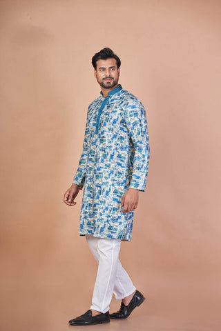 Multitone Regal – Luxury Cotton Self Work Kurta
