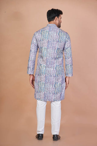 Printed Cotton Sequin Kurta – Multicolour Ethnic Wear