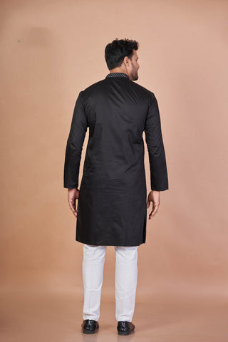 Black Spark – Giza Cotton Mirror Work Kurta
