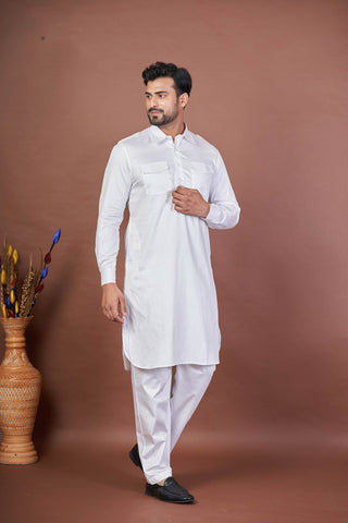 Pure White – Premium Giza Cotton Pathani set