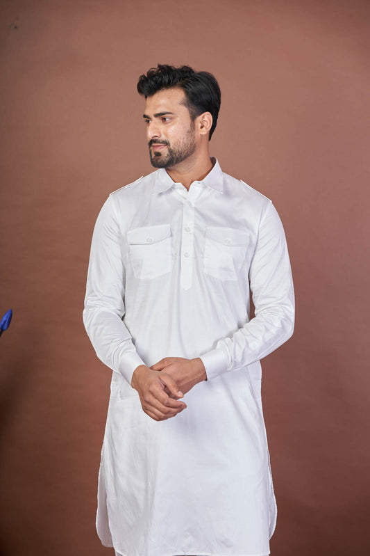 Pure White – Premium Giza Cotton Pathani set