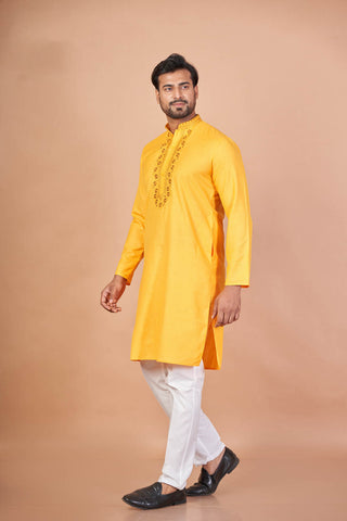 Sunshine Royal – Premium Cotton Embroidered Kurta