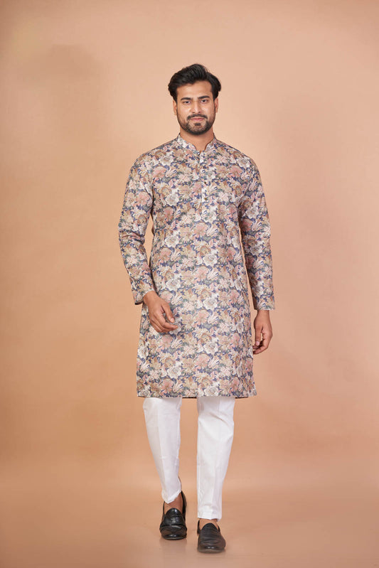 Vividraj – Luxury Paper Cotton Printed Kurta