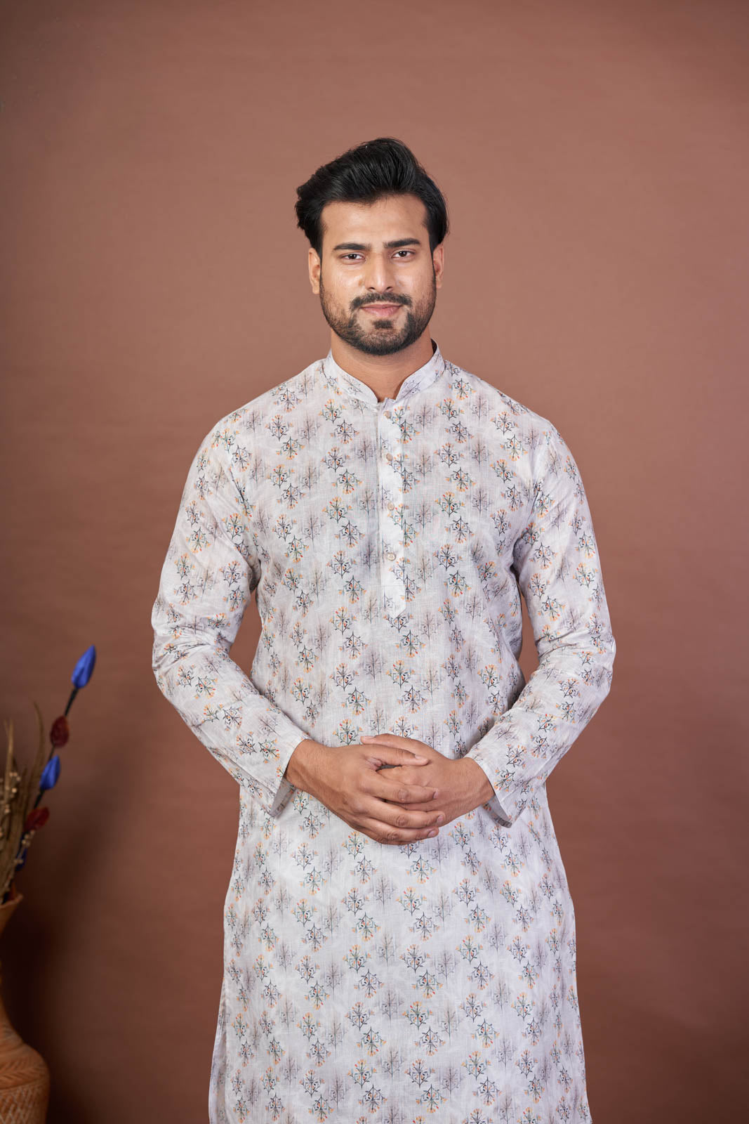 Feather Light – Off-White Paper Cotton Printed Kurta