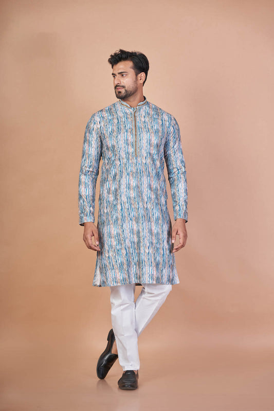 Spectrum Regal – Premium Cotton Sequin Printed Kurta