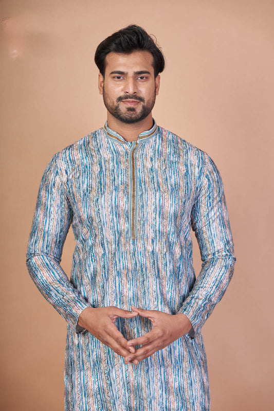 Spectrum Regal – Premium Cotton Sequin Printed Kurta