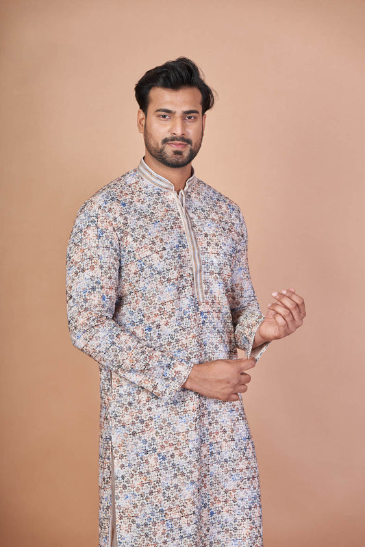 Vibrant Royal – Luxury Cotton Sequin Chikankari Kurta