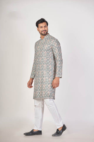 Royal Print – Multicolour Cotton Sequin Printed Kurta