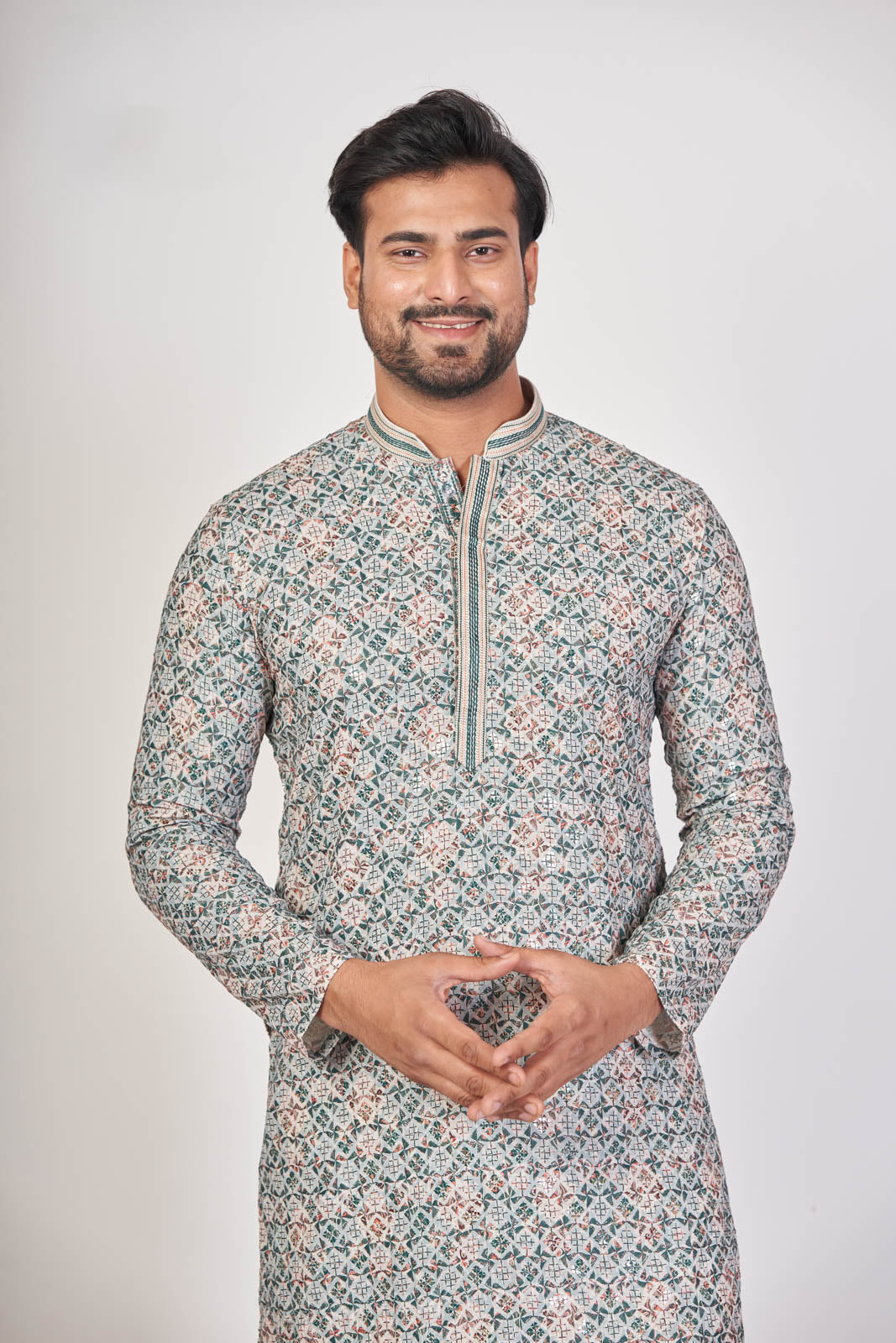 Royal Print – Multicolour Cotton Sequin Printed Kurta