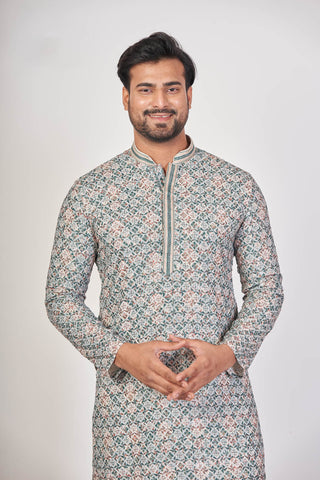 Royal Print – Multicolour Cotton Sequin Printed Kurta