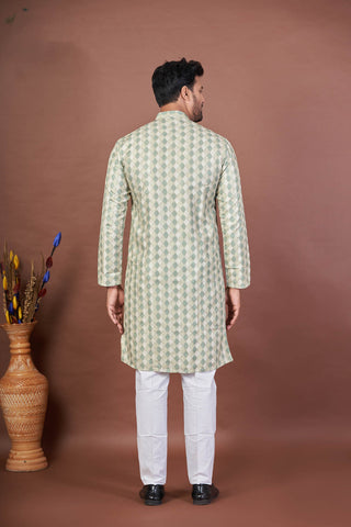 Pista Soft – Cotton Self Work Kurta