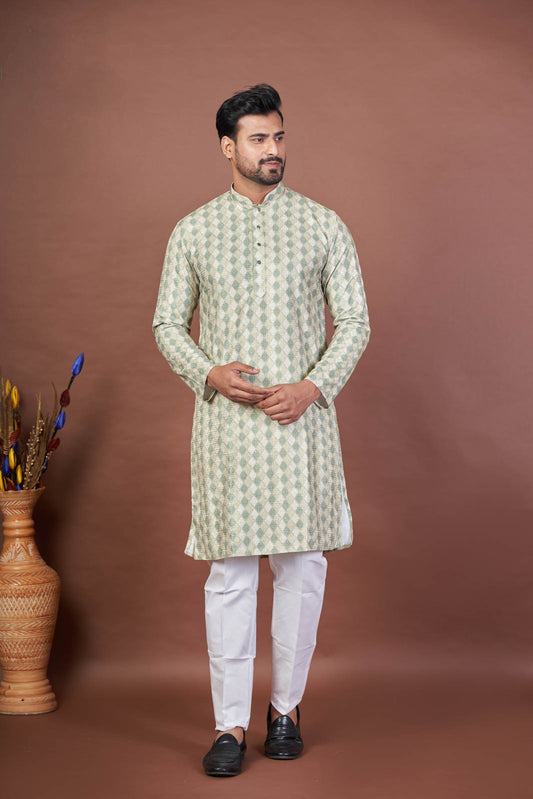 Pista Soft – Cotton Self Work Kurta