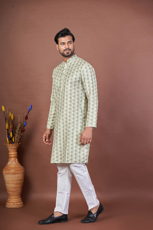 Pista Soft – Cotton Self Work Kurta