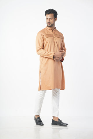 Camel Brown Colour Cotton Kurta