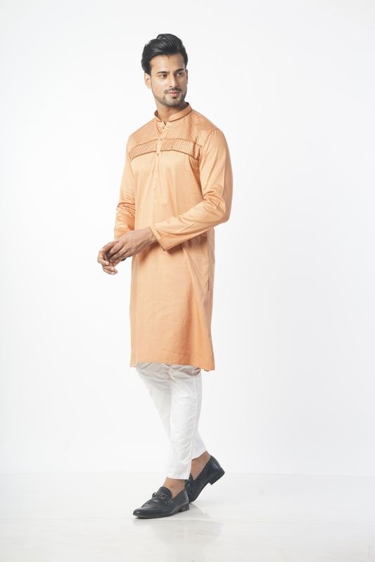 Camel Brown Colour Cotton Kurta