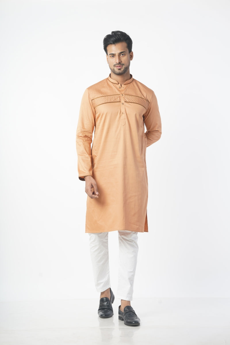 Camel Brown Colour Cotton Kurta