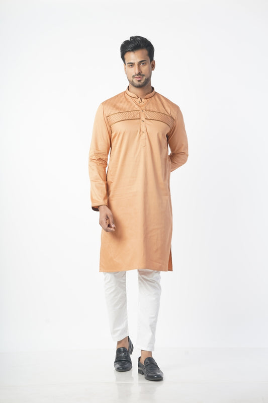 Camel Brown Colour Cotton Kurta