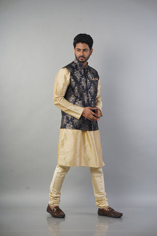 Printed Nehru Jacket With Fancy Button