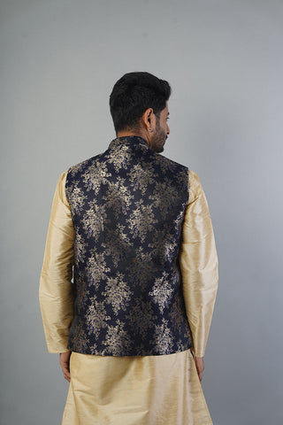 Printed Nehru Jacket With Fancy Button