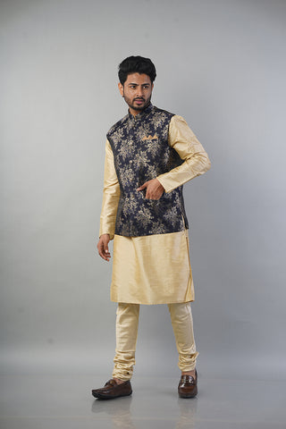 Printed Nehru Jacket With Fancy Button