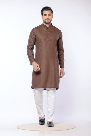 Brown Cotton Kurta – Plain & Premium  (Only Kurta)