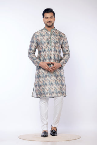 Men's Multicolor Cotton Embroidered Kurta