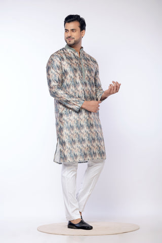 Men's Multicolor Cotton Embroidered Kurta