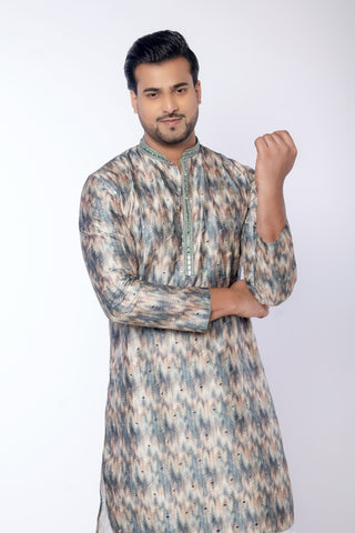 Men's Multicolor Cotton Embroidered Kurta