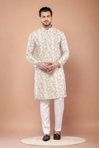 Multicolor Cotton Thread Work Kurta