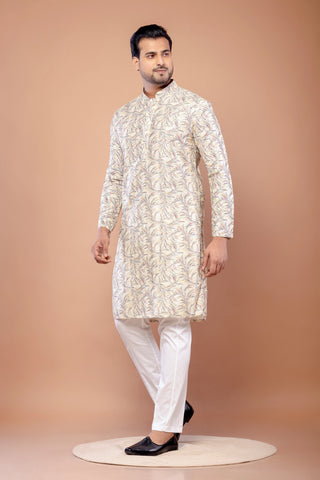 Multicolor Cotton Thread Work Kurta