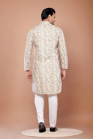 Multicolor Cotton Thread Work Kurta