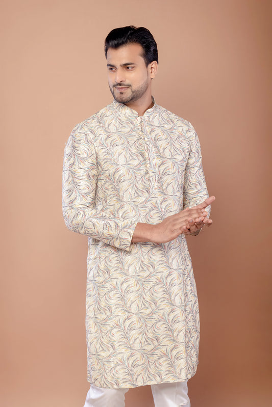 Multicolor Cotton Thread Work Kurta