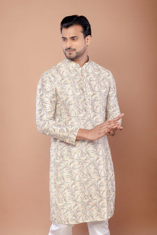 Multicolor Cotton Thread Work Kurta