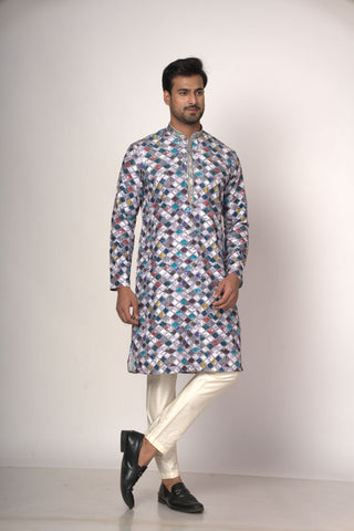 Printed Multicolour Designer Kurta
