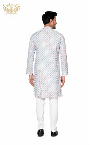 Shahi Chikan – Multicolour Cotton Sequin Kurta