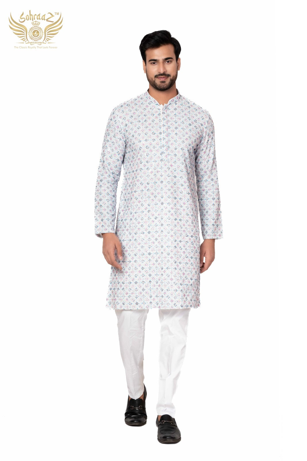 Shahi Chikan – Multicolour Cotton Sequin Kurta