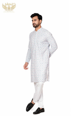 Shahi Chikan – Multicolour Cotton Sequin Kurta