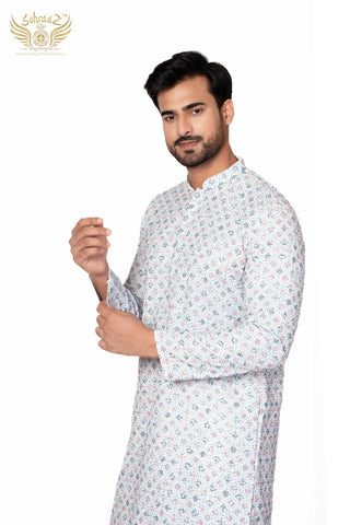 Shahi Chikan – Multicolour Cotton Sequin Kurta