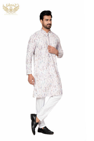 The Chikan Royal – Multicolour Cotton Sequin Kurta