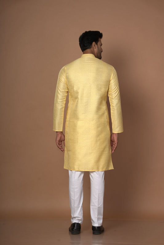 Yellow Colour Sequence Dopion Kurta