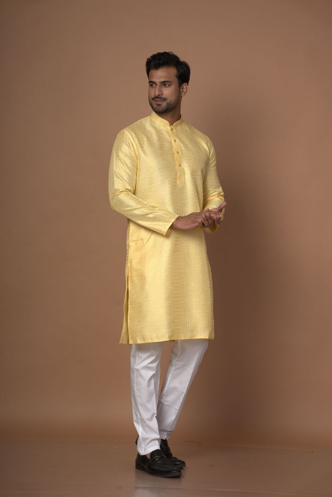 Yellow Colour Sequence Dopion Kurta