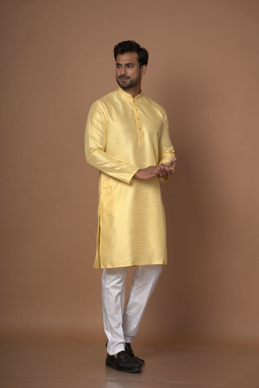 Yellow Colour Sequence Dopion Kurta
