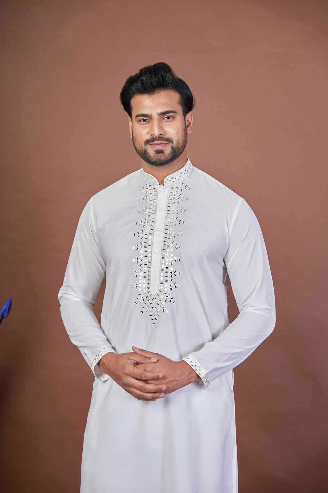 Armani Glow – White Armani Mirror Work Kurta