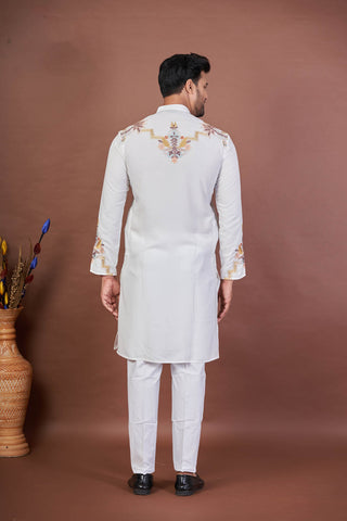Armani Stitch – White Armani Embroidered Kurta