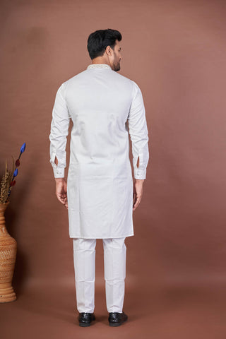 The White Legacy – Giza Cotton Hand Embroidered Kurta